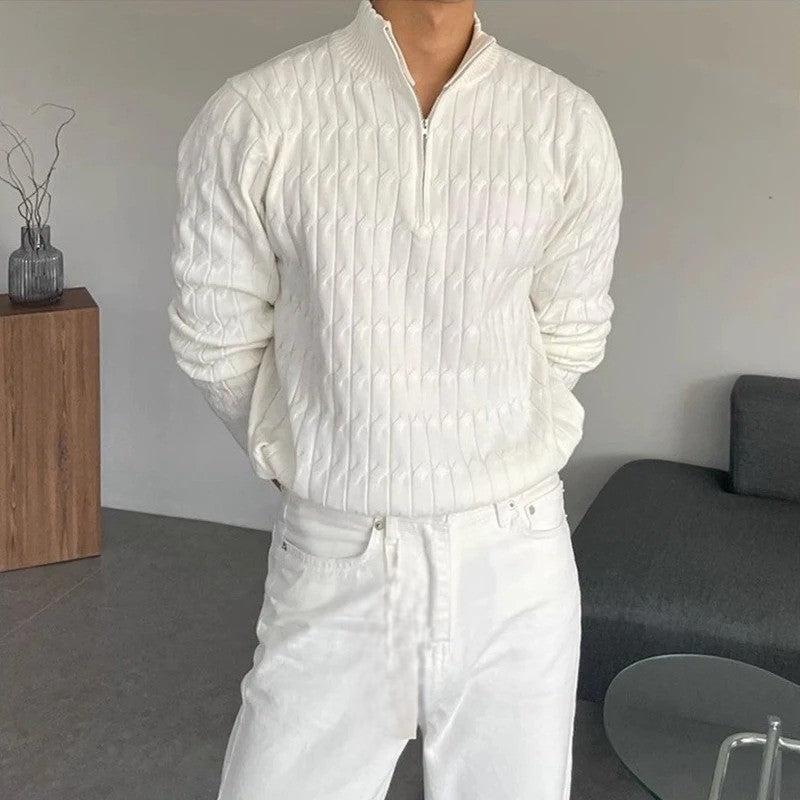 Zipped Jacquard Sweater - Stanislas Parker
