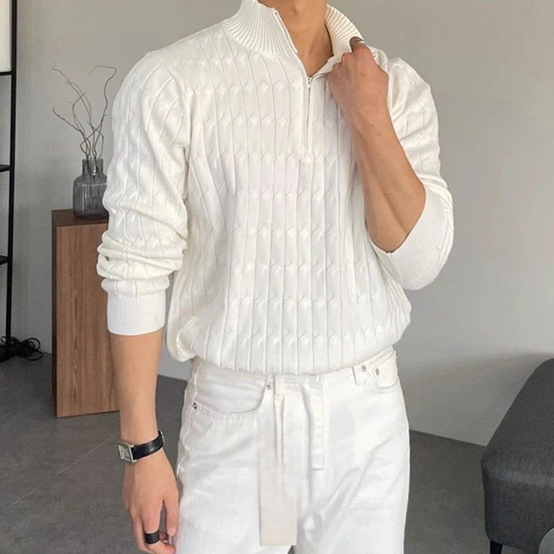 Zipped Jacquard Sweater - Stanislas Parker