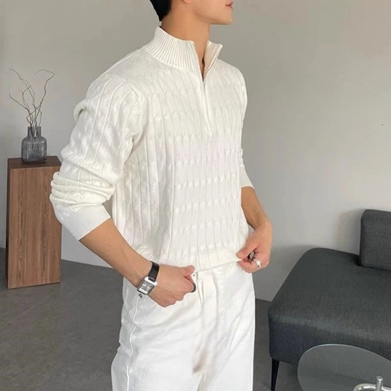 Zipped Jacquard Sweater - Stanislas Parker