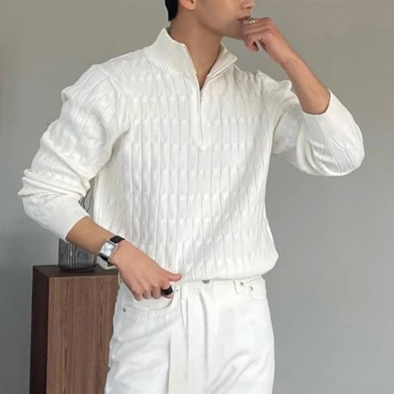 Zipped Jacquard Sweater - Stanislas Parker
