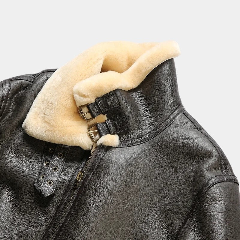 Leather Aviator Coat - Stanislas Parker