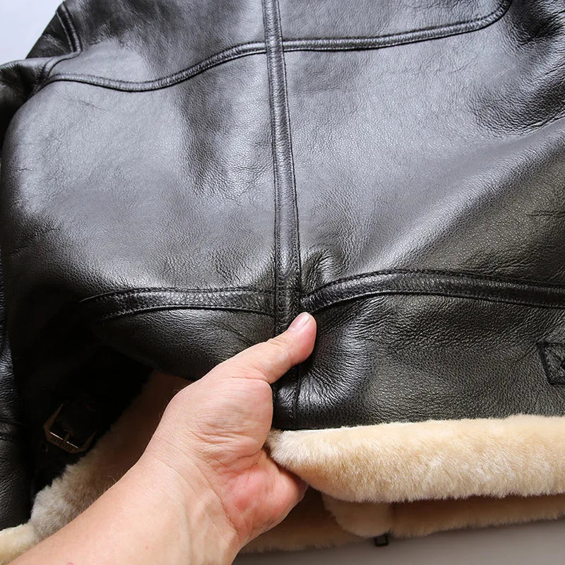 Leather Aviator Coat