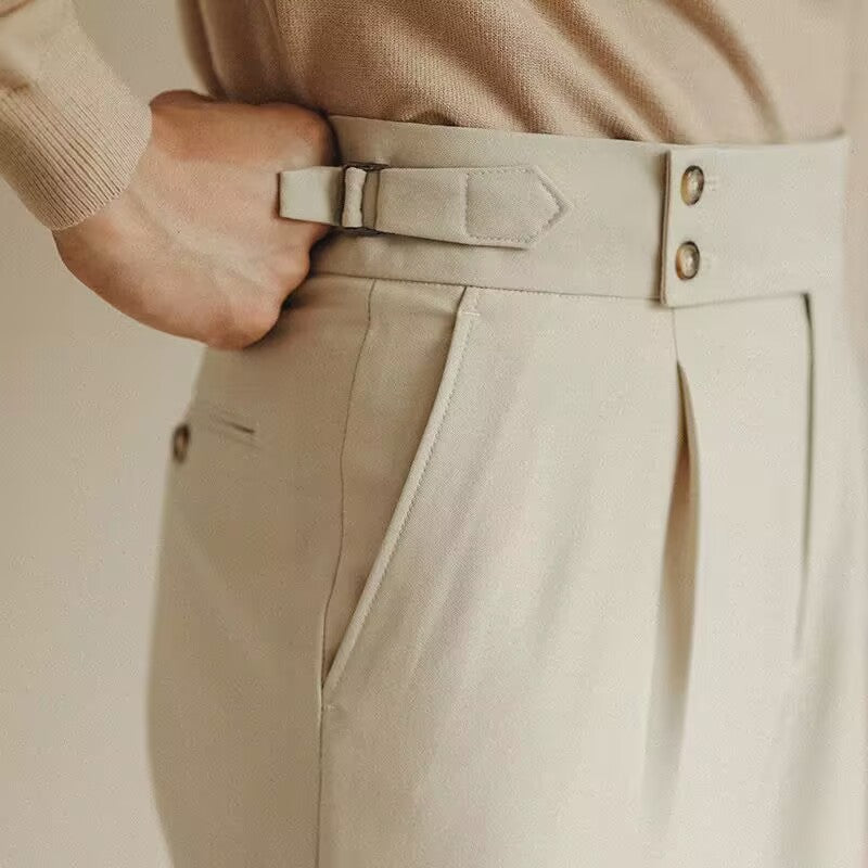 PLEATED DOUBLE BUTTON TROUSERS